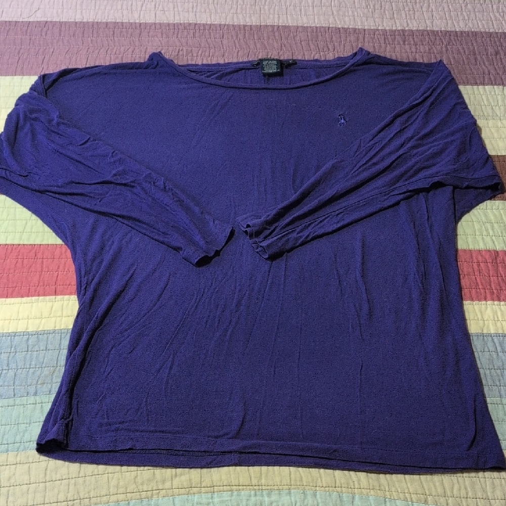 Ralph Lauren Women's Deep Purple Long Sleeve Top